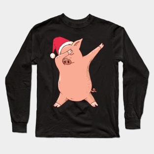 Chrismas Dabbin Pig Long Sleeve T-Shirt